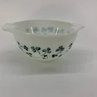 Vintage JAJ Pyrex Cinderella Bowl Green White Clover Leaf Shamrock 1960s