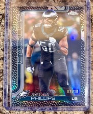 Topps 2025 Topps Chrome Jaelan Phillips Leather Football # 192 Serial # 3/10