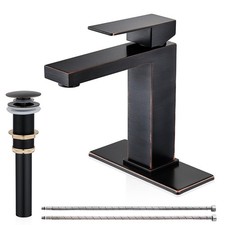 Oil Rubbed Bronze Bathroom Faucet, Single Hole Vanity Bath Faucet, Single Han...