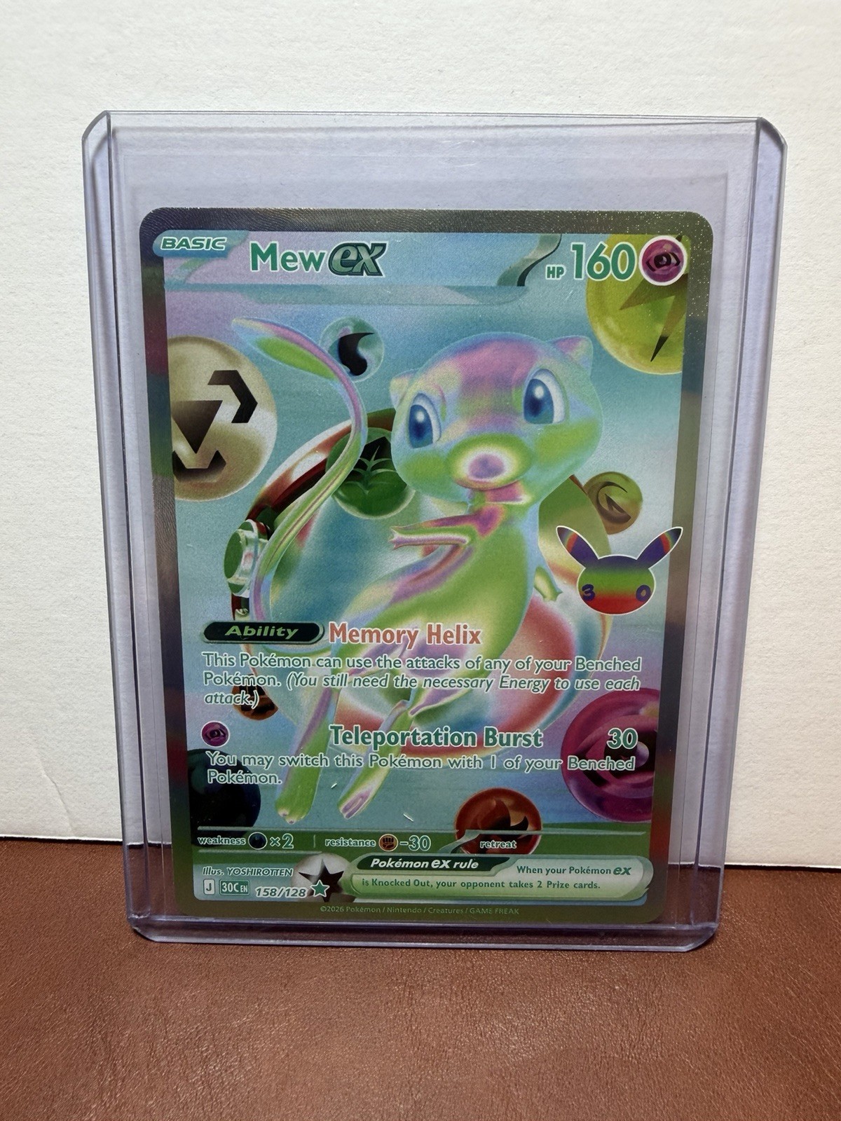 Pokemon 2026 30th Anniversary Future Mew EX 158/128 NM