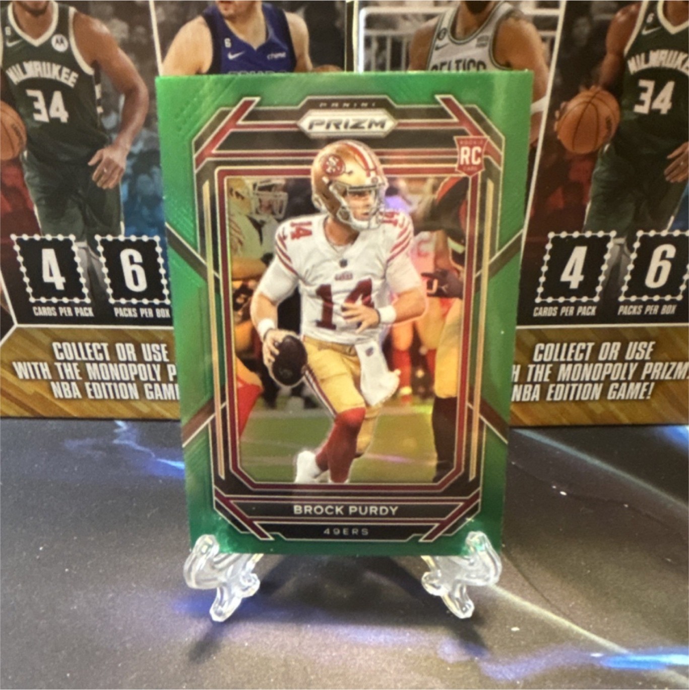 Brock Purdy Rookie 2022 Panini Prizm Green Prizm San Francisco 49ers NFL #353