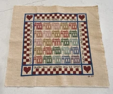 “Love Is The Heart Of The Home” Cross Stitch Finished Unframed 12x12” 1989