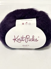 Knit Picks Aloft Eggplant Yarn 1 Skein 72% Super Kid Merino & 28% Silk Yarn