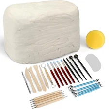 Blisstime Air Dry Clay Kit 10 lb | Polymer Clay & 26 Tools for DIY Craftstttt...