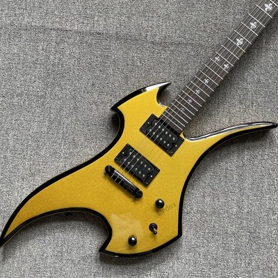 Ledux Rockingbird Solid Electric Guitar Stainless Rounded Fret Edge Flower Inlay