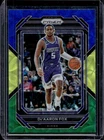 2022 Panini Prizm Basketball Choice Blue Yellow and Green De'Aaron Fox #118