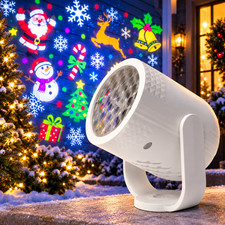 Christmas Projector Lights, White LED Holiday Projector with 16 Christmas Patter