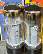 Very Strong Current Matched Pair Mullard EL34 XF4 Blackburn GT. Britain Tubes