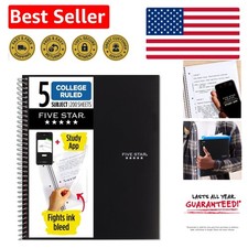 College Ruled Spiral Notebook - 5 Subjects, 200 Pages, Guaranteed for All