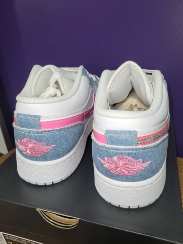Nike Air Jordan 1 low se gs 6y Denim Cobalt Blue Pink Grade School Youth Teens - Bild 5 von 11