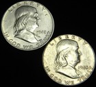 1948 PD YEAR SET FRANKLIN SILVER HALF DOLLARS, GRADE: AU/BU SLIDERS — photo 1