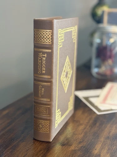 Signed Easton Press NEIL GAIMAN: Trigger Warning COA & notes 