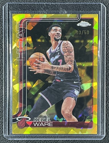 KEL'EL WARE 2025-26 TOPPS CHROME UPDATE SAPPHIRE #112 GOLD REFRACTOR 9/50 HEAT