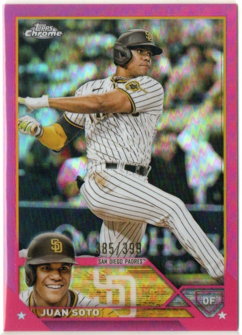 Juan Soto 2023 Topps Chrome Magenta Refractor #'d/399 Card #100