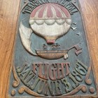 Vintage Wood Hot Air Balloon Wall Hanging Transcontinental Flight 1861 Folk Art — photo 2