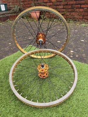Raleigh Super/Ultra Burner Weinmann Bmx Gold Laufräder, neue Naben und Speichen #1
