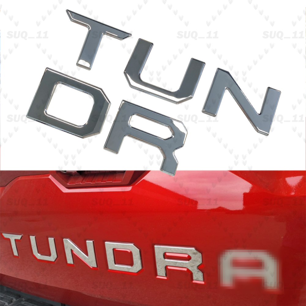 Rear Tailgate Insert Letters Badge  for Tundra 2022-2025 Chrome 3D Trunk Emblem