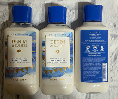3 Bath & Body Works Denim & Daisies Body Lotion Shea Butter+Vitamin E 8 FL OZ