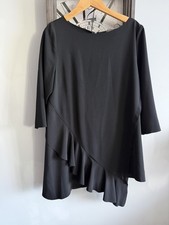 Mint velvet black 3/4 fitted sleeve short flare top  Tunic womens size 14