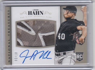 2014 Jesse Hahn National Treasures ROOKIE AUTO 4 COLOR PATCH /10 - #163 Padres