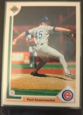 Paul Assenmacher "Chicago Cubs". 1991 Upper Deck Baseball Card #491