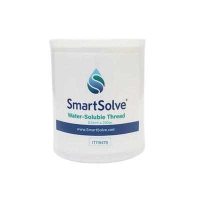 SmartSolve Water-Soluble Thread | Dissolves Quickly in 0.1mm x 200m, White 