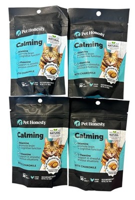 Pet Honesty Calming Crunchy Treats for Cats Cat Anxiety Relief 30 X4 Exp. 12/26