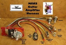 MAH3 NO SOLDER Cigar Box Guitar Amp Amplifier Harness 3W Volume Tone OD HDPH 