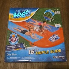 Bestway H2O GO 16 ft Triple Lane Water Slide with Drench Pool Age 3 NEW SEALED