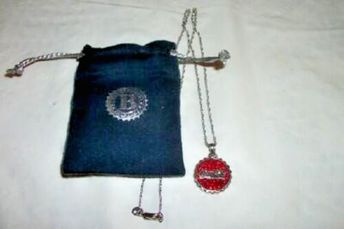 COCA COLA Pendant STERLING Bottle Cap Jewels 125th Anniversary Bradford Exchange - Picture 3 of 5
