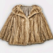 True Vintage 70s Mink Custom Made Light Brown Mink Coat Women's Size Large 