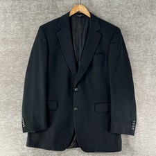 Jos A Bank Blazer 42L Solid Black 100 Cashmere Sport Coat Lined 2-Button