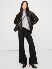 BANANA REPUBLIC Black STRAIGHT HIGH-RISE DOUBLE WEAVE TROUSER size 4 812723