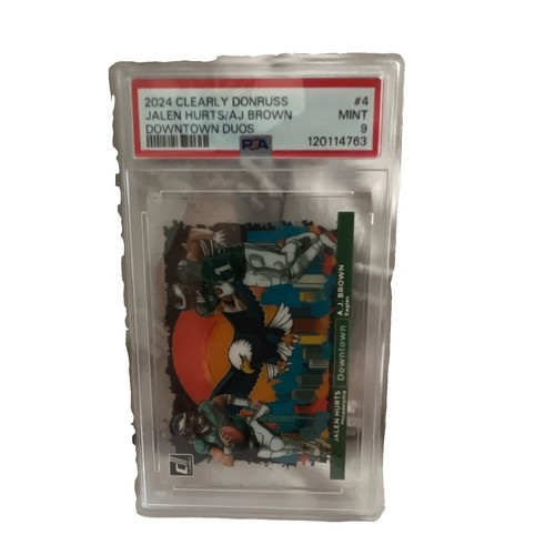 A.J. Brown / Jalen Hurts #4 2024 Clearly Donruss Downtown Duos card