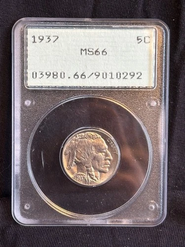 1937 Buffalo Nickel 5C PCGS MS66