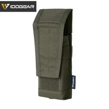 IDOGAER Tactical 5.56 Single Mag Pouch MOLLE Mag Carrier Nylon Camo Airsoft Gear