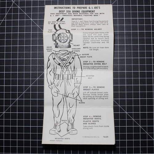 1965 GI Joe DEEP SEA DIVER INSTRUCTIONS by Hasbro Scarce Cardstock ORIGINAL - Picture 4 of 4