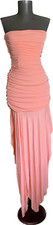 House of CB Ivana Apricot Gathered Asymmetric Strapless Dress Size Small NWT