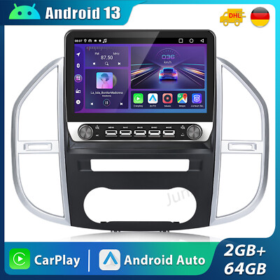 4+64G Carplay Android15 Autoradio Für Benz Vito W447 14-2022 GPS Nav WIFI BT SWC