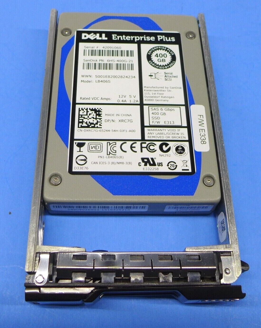 Dell Enterprise 400GB 6Gbps 2.5" SAS SFF SSD Sandisk 6HS400G21 LB406S