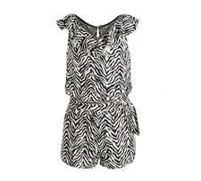 Epic Threads Big Girls XL Black White Zebra Print Wrap Romper NWOT CV71