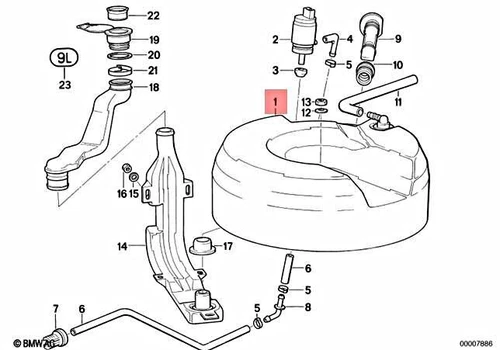 OEM BMW E31 840Ci 840i 850Ci 850CSi Coupe Fluid Container 61661392326 - Picture 1 of 1