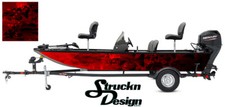 Crappie Fishing Fish Boat Bass Skeletons Wrap USA Decal Graphic Black Red Vinyl 