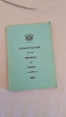 Constitution of The Republic of Ghana (Official Document Book , 210 pages, 1992)