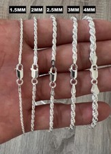 2.5mm REAL 925 SOLID Sterling Silver Chain Necklace Italian Durable Diamond Cut