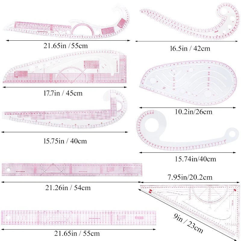 French Curve Ruler Template