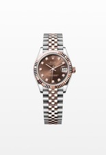 Ladies Steel & Rose Gold Rolex Datejust 2024 31 278271 Chocolate Diamond Dial