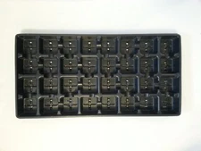 Black Plastic Trays for 2.5" Pots - Set of 10- 32 holes - FLATS SEED STARTING