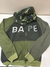 Bape og Spell Out Full Zip Green Camo