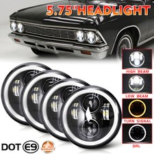 For Ford Galaxie 500 1962-1974-4pcs 5.75 5-34 Round Led-headlights Halo